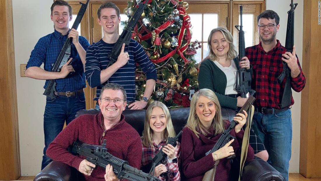 Days after school shooting, US representative Thomas Massie posts family photo with guns, asks Santa for ammo for Christmas