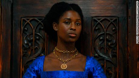 Jodie Turner-Smith stars in the title role in the series &quot;Anne Boleyn.&quot; 