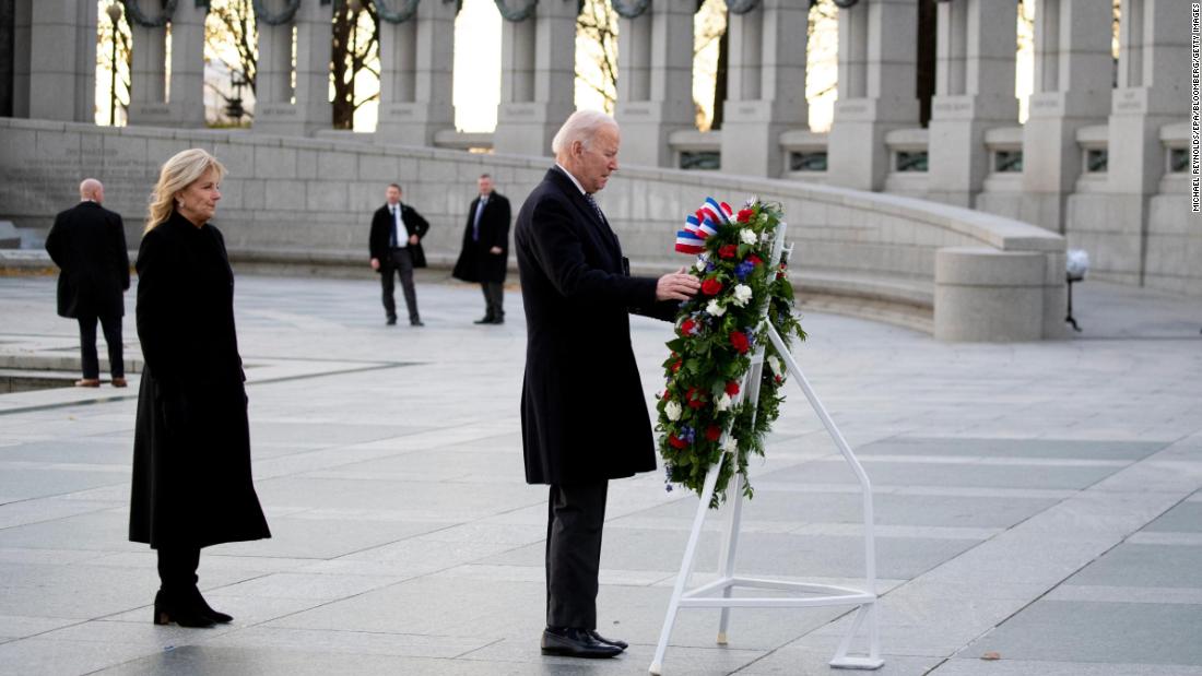 Bidens visit WWII memorial on 80th anniversary of Pearl Harbor
