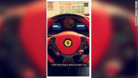 Indiana State Police said the person behind the social media account would post pictures including this image of a sports car steering wheel, to attract interactions.