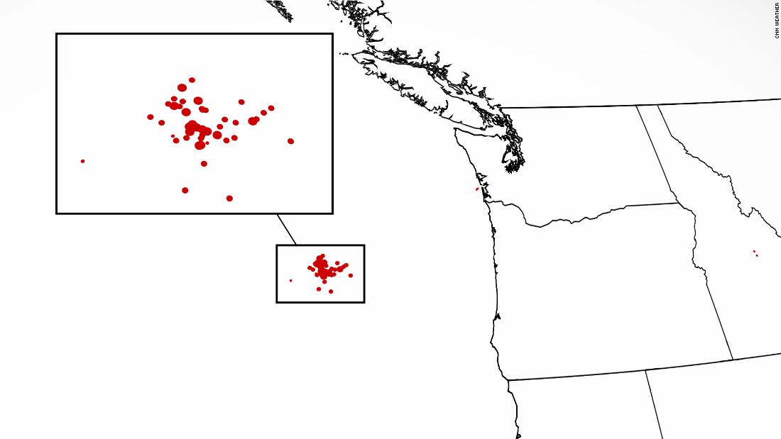 A swarm of more than 40 earthquakes in 24 hours is causing a buzz in the northwest US