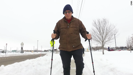 Jack Pavlock enjoys Nordic walking to stay fit.