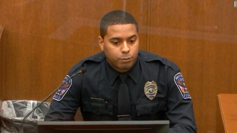 Officer Anthony Luckey testifies at Potter's trial on December 8, 2021.