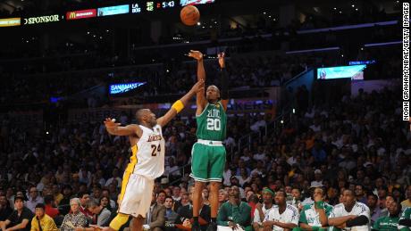 Ray Allen is the current NBA record holder for three-pointers made with 2,973.