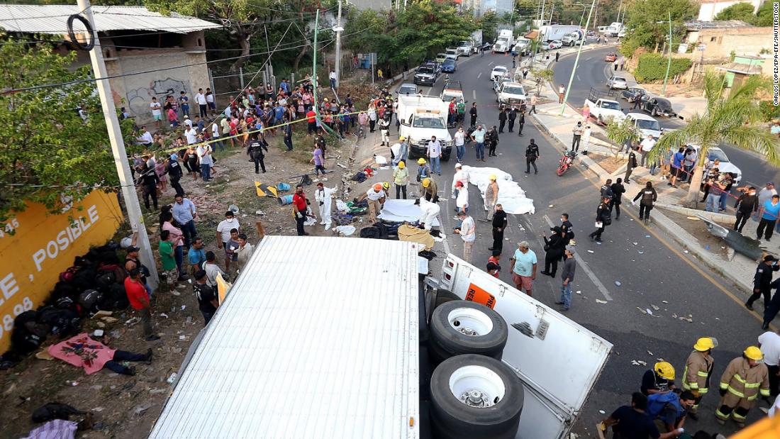 Mexico road accident Dozens killed as truck carrying more than 100