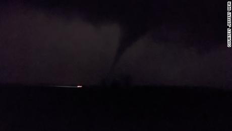 The tornado Jeffery Weir witnessed in front of his home.