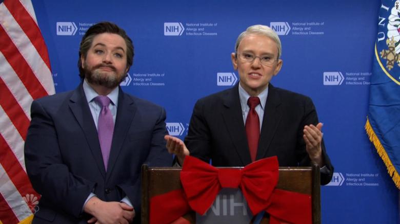 Kate McKinnon returns to ‘SNL’ as Dr. Anthony Fauci with a holiday pandemic message