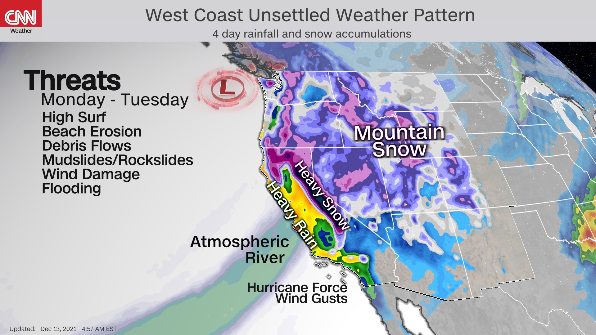 Weather Map West Coast Weather Forecast: Strong Storm Slamming Into The Western Us - Cnn Video