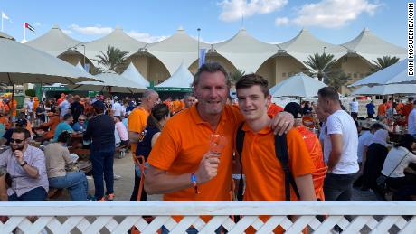Ralph Swinkels attends his first F1 Grand Prix with his father Peter at Yas Marina Circuit, Abu Dhabi, on Sunday.