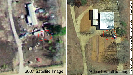 Satellite image comparison site search in 2007 and today.