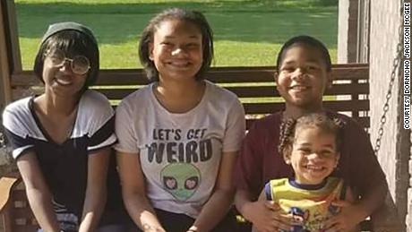 From left to right, Nyssa Brown, 13, Nariah Brown, 16, Nolynn Brown, 8, and Nyles Brown, 4.