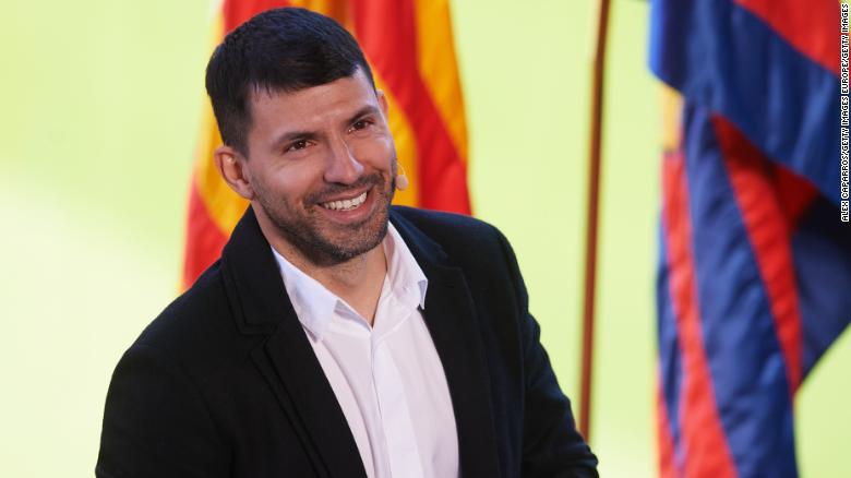 A tearful Sergio Aguero announced his retirement at a press conference at the Camp Nou.