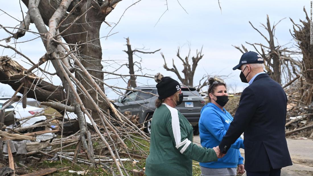 Biden says feds will cover 100% of the cost to clean up from Kentucky tornado for the first 30 days of recovery – CNN