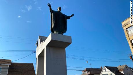 A statue of John Paul II, the only Polish Pope, towers over Hamtramck still.