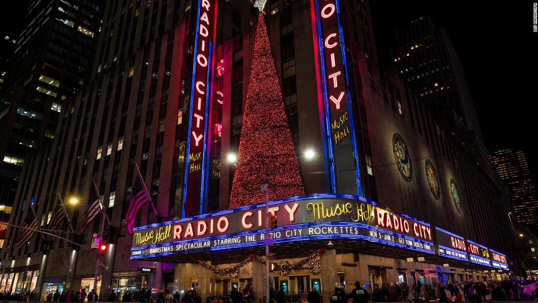 Radio City Music Hall is seen December 17. &lt;a href=&quot;https://www.cnn.com/2021/12/18/us/rockettes-christmas-spectacular-canceled/index.html&quot; target=&quot;_blank&quot;&gt;The &#39;Christmas Spectacular&#39;&lt;/a&gt; has been canceled due to a sweeping Covid-19 surge in New York.