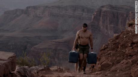 Ryan Hall was one of the world&#39;s best marathoners. Today, his workouts -- and physique -- are a little different. He&#39;s just completed a unusual challenge involving chopping a cord of wood and carrying two 62-pound water jugs across more than 5,000 feet of elevation up the Grand Canyon.