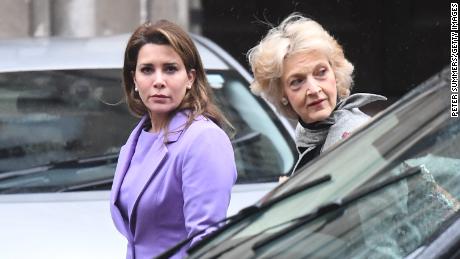 Princess Haya Bint al-Hussein (left) pictured outside the High Court in London in February 2020.