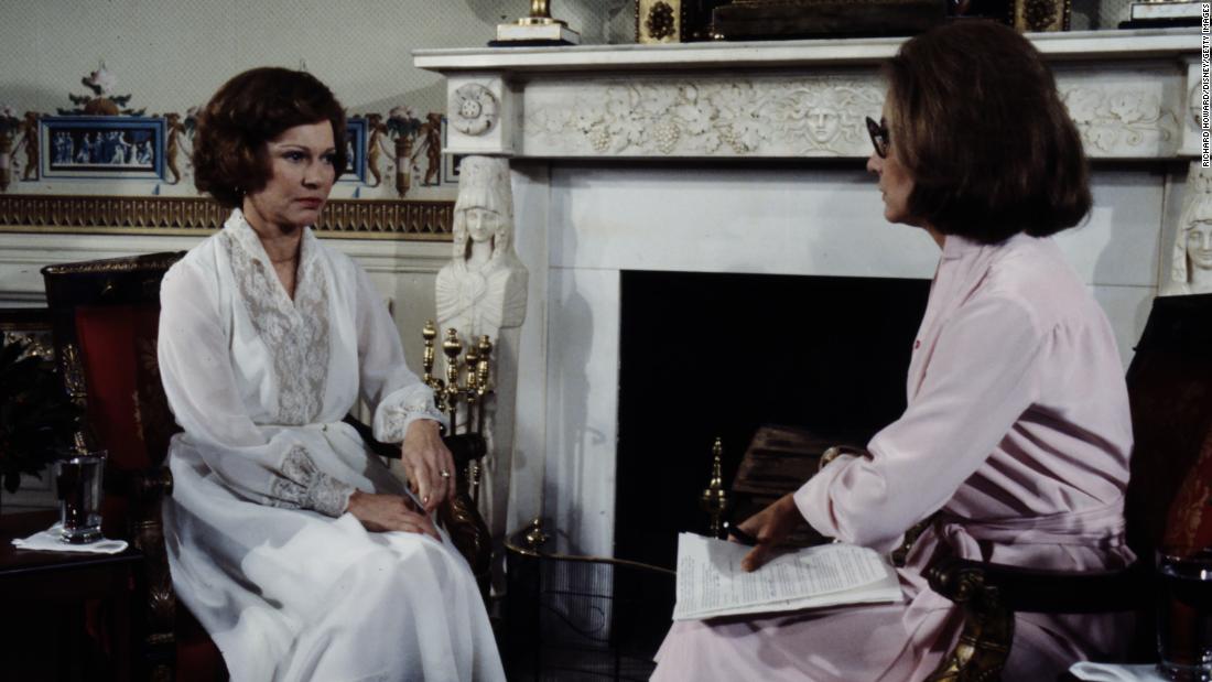Rosalynn is interviewed by Barbara Walters for a TV special that aired in December 1976.