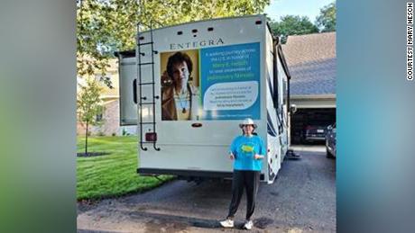 Joan and Clarence Dold drive in this RV to accompany Mary on her journey.