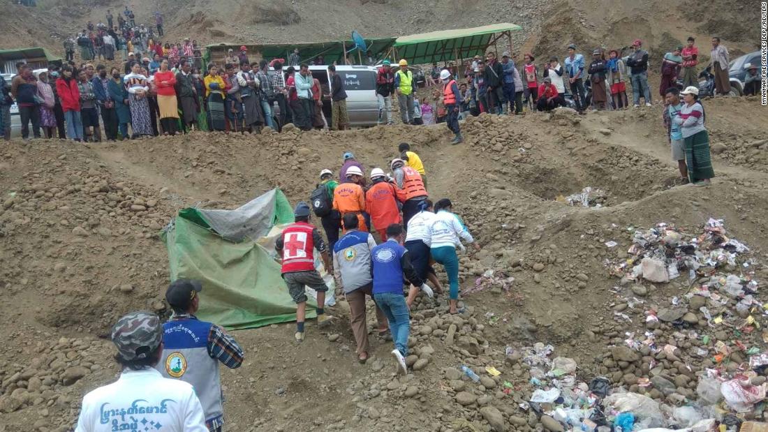 It is feared that dozens may have died in the Myanmar jade mining landslide