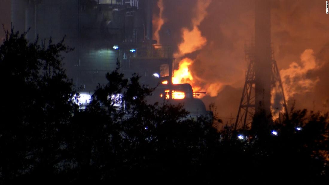 4 injured after explosion and fire reported at an ExxonMobil refinery in Baytown, Texas, officials say