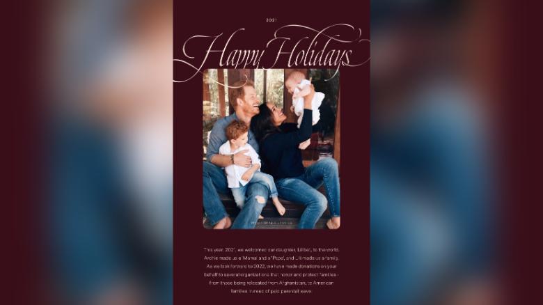Harry and Meghan share first picture of daughter Lilibet in holiday card