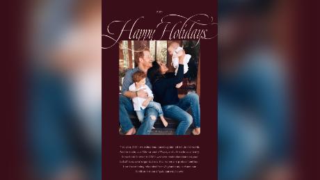 The couple shared the holiday card on Thursday. 
