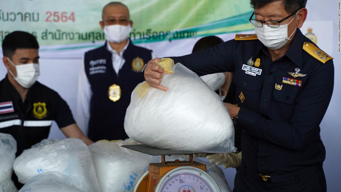 Thailand seizes  million of crystal meth hidden in boxing punch baggage