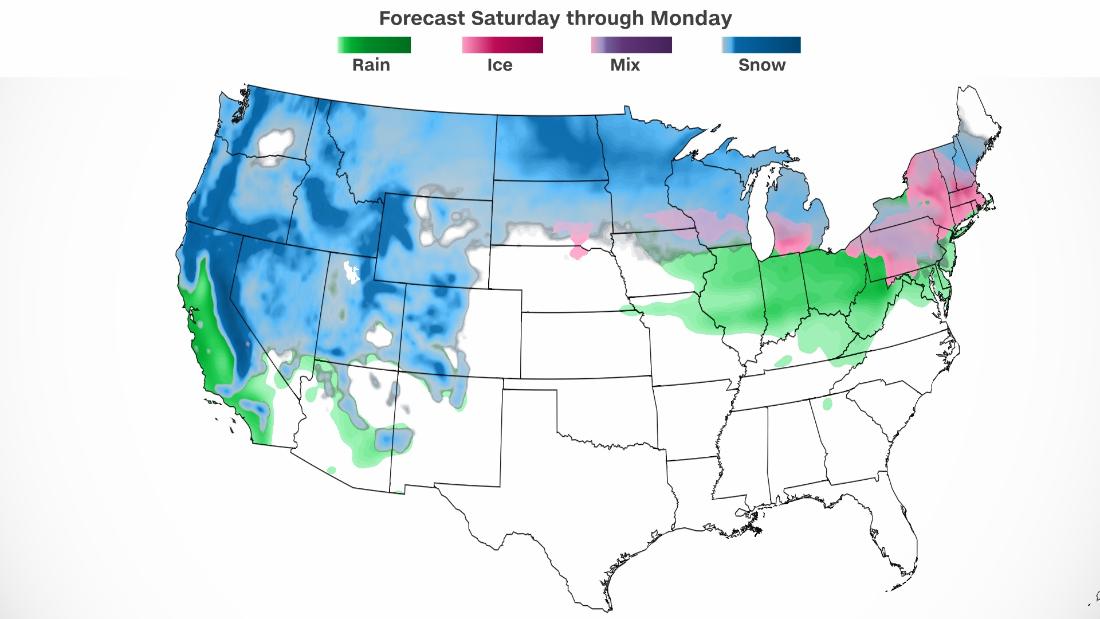 Christmas highs reach July levels in Texas and Oklahoma, while much of the West could see at least a foot of snow