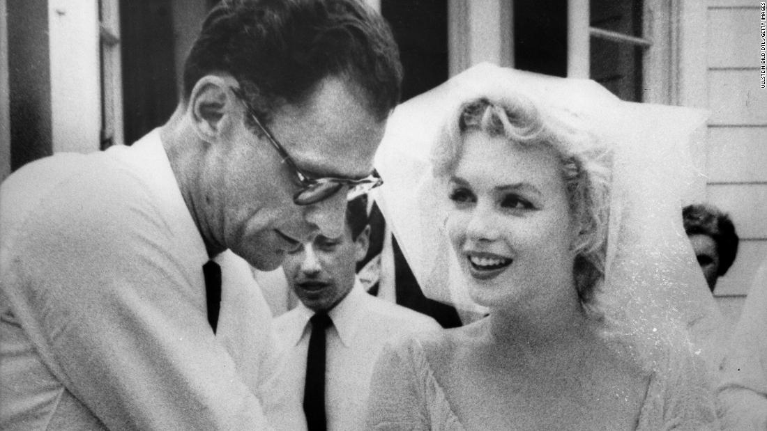 Monroe marries playwright Arthur Miller in 1956. &quot;He treated me as a human being.  And he was a very sensitive human being and treated me as a sensitive person also,&quot; she said. &lt;em&gt;Correction: A previous version of this caption incorrectly stated the year Monroe married Miller.&lt;/em&gt;