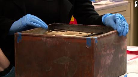 The copper box weighed 36 pounds and was found in a very humid area.