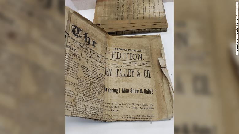 1865 magazine clipping, Bible removed from second time capsule found at former site of Robert E. Lee statue