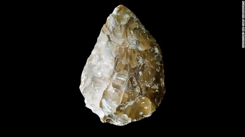 A Neanderthal hand axe was found at the quarry, along with mammoth bones.