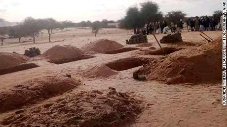 Some of the victims of the collapsed gold mine were buried on Tuesday in Sudan&#39;s West Kordofan province.
