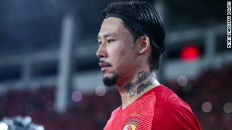 Zhang Linpeng of Guangzhou Evergrande looks on during the AFC Champions League match between the Chinese team and Kashima Antlers at Tianhe Stadium on August 28, 2019 in Guangzhou, China.