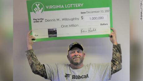 Dennis Willoughby of North Chesterfield, Virginia, claimed a $1 million lottery prize.