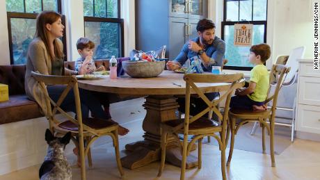 CNN Entertainment Reporter Chloe Melas (far left) turned to a sleep expert to help her family get more rest. She&#39;s shown with her husband, Brian Mazza (second from right), and their two sons.