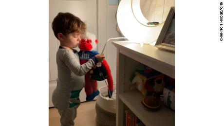 Chloe&#39;s two-year-old son, Luke, has gotten so used to his sleep routine, he turns off his own light.