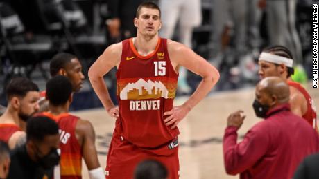 Nikola Jokic #15 led the Denver Nuggets to last season&#39;s Western Conference finals averaging 29.8 points and 11.6 rebounds in the playoffs.