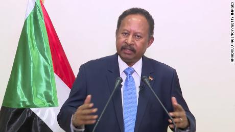 Sudanese Prime Minister Abdalla Hamdok announces his resignation in a televised address from the capital, Khartoum, on Sunday.