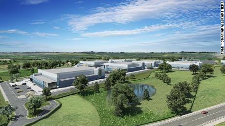 A rendering of the proposed Ennis data center from developers.