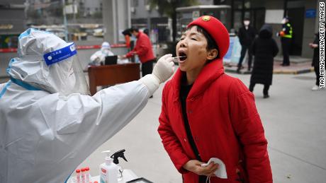 A resident receives a nucleic acid test in Xi&#39;an, China, on January 4. 