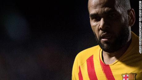 Dani Alves played his first match for Barcelona in six years.