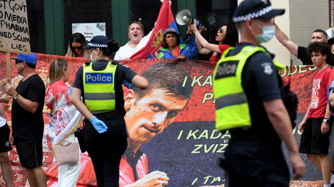 Novak Djokovic visa saga brings out protesters of all stripes
