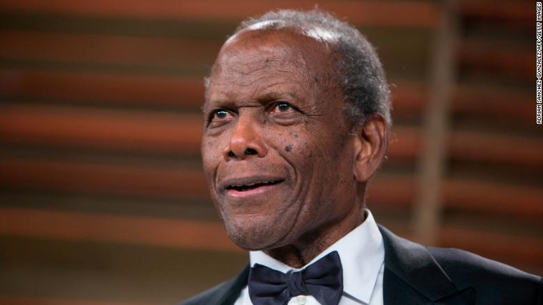 Sidney Poitier at the 2014 Vanity Fair Oscar night party on March 2, 2014, in West Hollywood, California. 