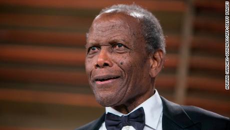 Sidney Poitier at the 2014 Vanity Fair Oscar night party on March 2, 2014, in West Hollywood, California. 