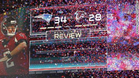 Confetti falls after the Patriots defeat the Falcons 34-28 in ovetime during Super Bowl LI at NRG Stadium on February 5, 2017 in Houston, Texas.