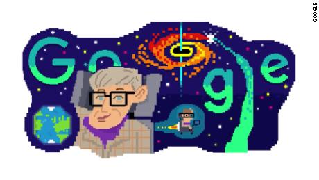 Googlr Doodle in honor of Stephen Hawking&#39;s 80th birthday