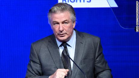 Alec Baldwin performs emcee duties at the Robert F. Kennedy Human Rights Ripple of Hope Award Gala at New York Hilton Midtown on Thursday, Dec. 9, 2021, in New York.