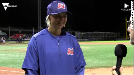 Genevieve Beacom has become the first woman to pitch in the Australian Baseball League